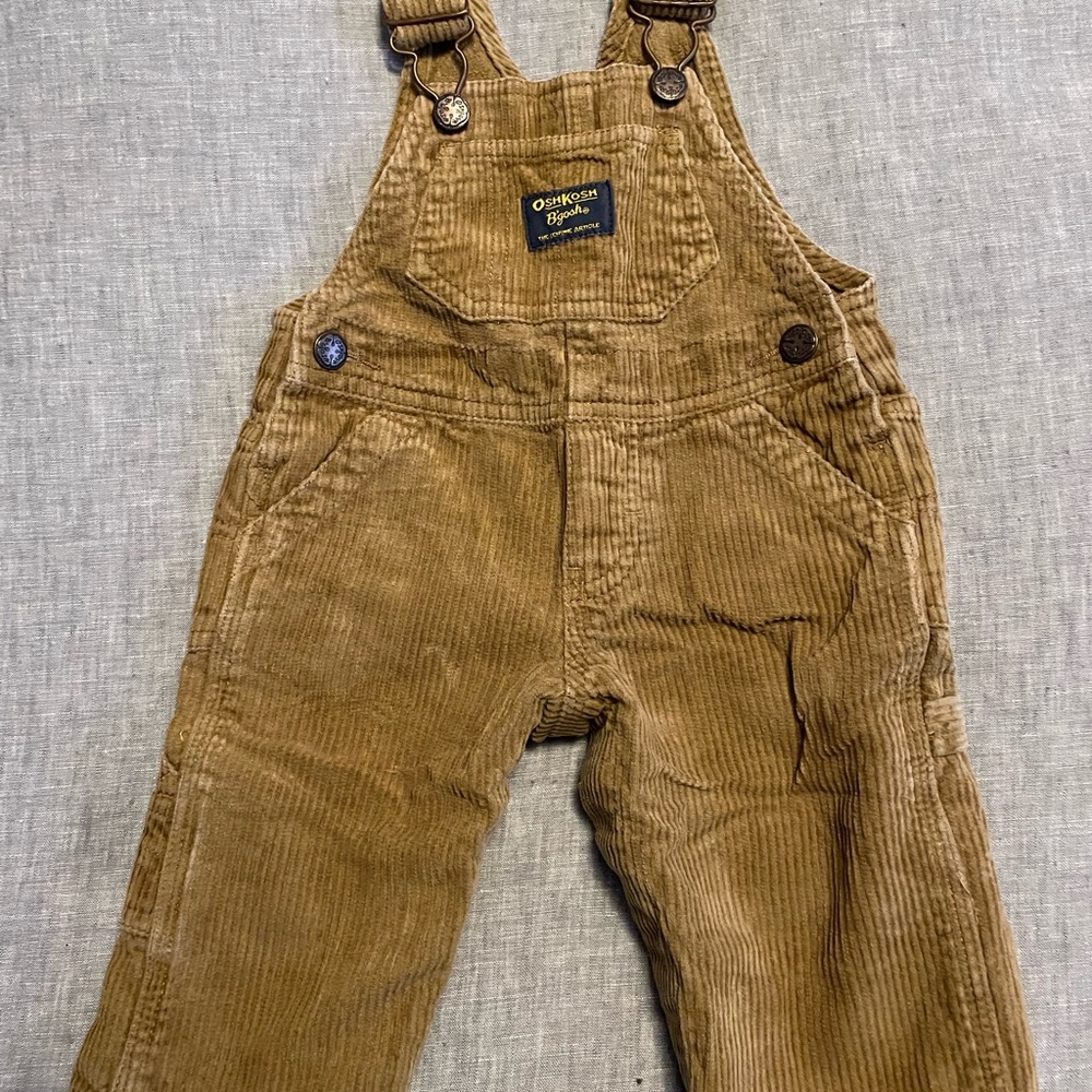 OshKosh B'gosh Brown Corduroy Overalls with Classic Bib Design 6 month size